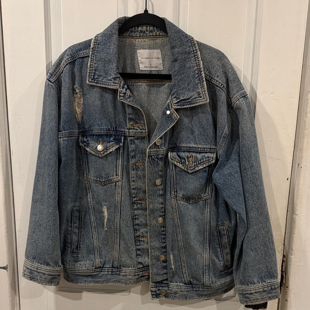 Celebrity Pink Blue Jean Jacket